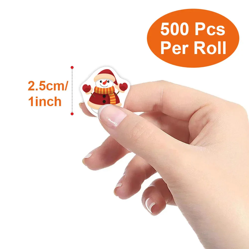 100-500pcs Heterotypic Christmas Themed Animals Stickers 8 Designs 2.5cm/1inch DlY Graffiti Holiday Party Decoration Labels (ONLINE ORDER ONLY)