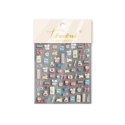 Graffiti Rabbit Dog Bunny Milk Strawberry Jewel Candy Knife Envelope Soft Relief Adhesive Nail Art Stickers Cute Manicure Decals (Online Order Only)