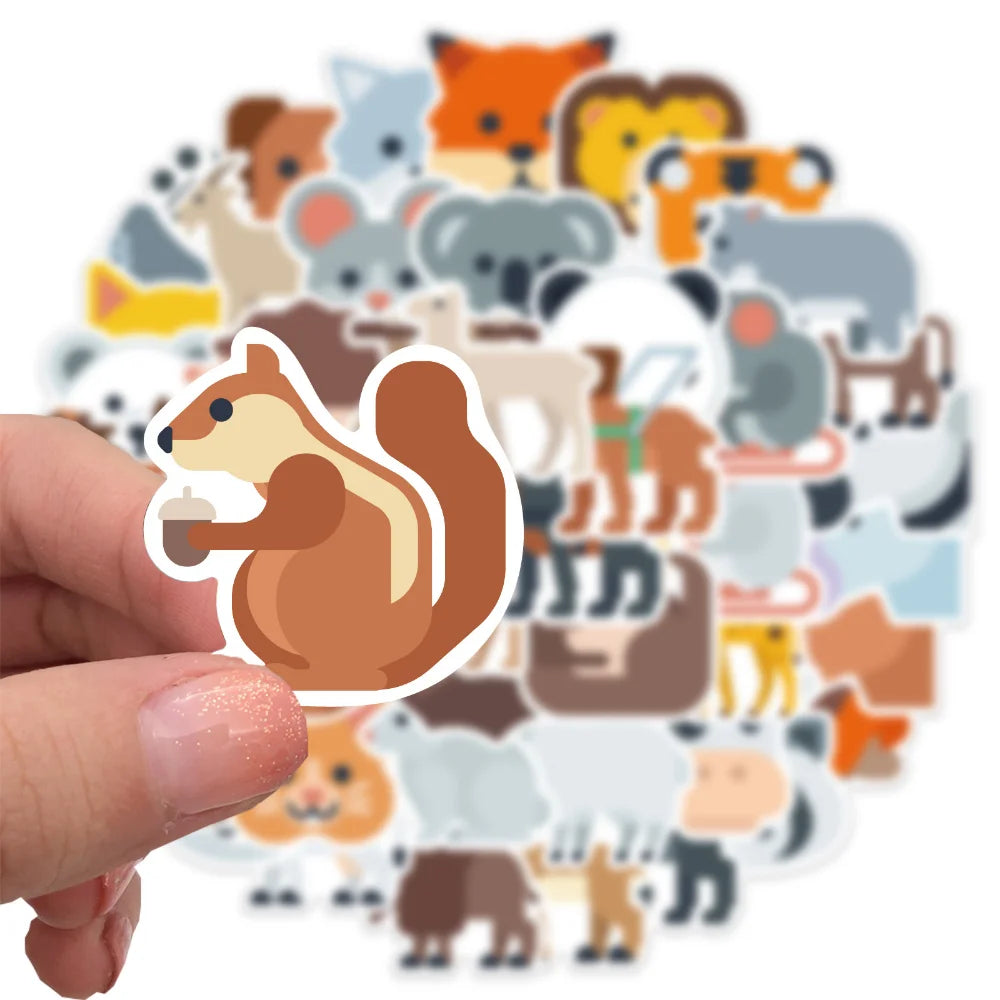 10/52Pcs Cute Cartoon Animal Stickers Motorcycle Luggage Guitar Skateboard Cool Graffiti Sticker for Kid Decal Toys Gift (ONLINE ORDER ONLY)