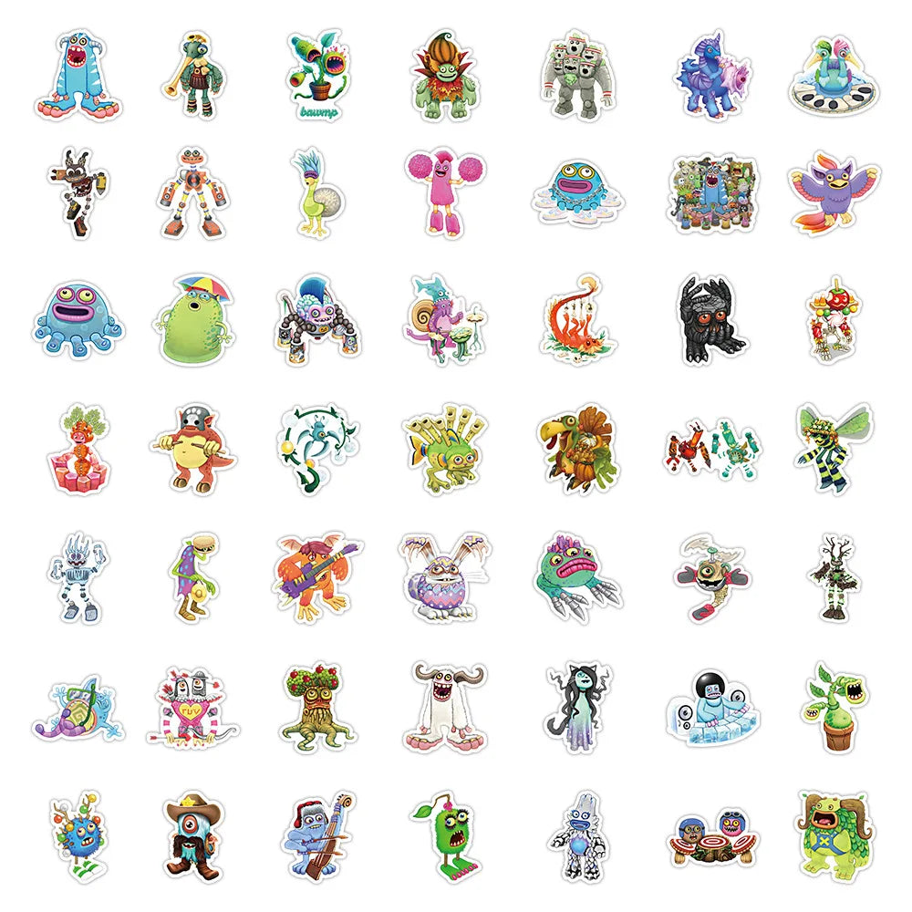 10/30/50PCS My Singing Monster Stickers Game Cute Cartoon Decals Toy DIY Notebook Laptop Phone Skateboard Car Kids Sticker Gift (ONLINE ORDER ONLY)