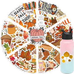 50pcs Dream Fall Maple Leaves Autumn Sticker Travel Suitcase Phone Laptop Luggage Classic Stickers Home Decor Diy Kids Girl Toys (ONLINE ORDER ONLY)