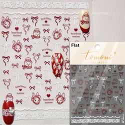 Sexy Red Grape Wine Bowknot Cocktail Goblet Cup Soda Liquid Shiny Sparkling Self Adhesive Nail Art Stickers 3D Manicure Decals (ONLINE ORDER ONLY)