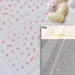 Dried Flowers Rose Butterfly Love Heart Golden Stroke Flying Crane Silver Adhesive Nail Art Stickers Rhinestone Manicure Decals (ONLINE ORDER ONLY)