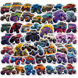 Cartoon Monster Truck Stickers for Scrapbook, Water Bottle, Phone, Laptop, Guitar - 10/25/50pcs (Online Order Only)