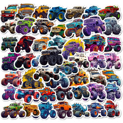 Cartoon Monster Truck Stickers for Scrapbook, Water Bottle, Phone, Laptop, Guitar - 10/25/50pcs (Online Order Only)