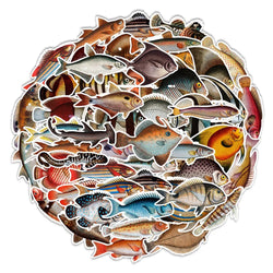 Marine Life Fish Cartoon Stickers for Phone Laptop Luggage Skateboard Decals (Online Order Only)