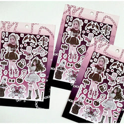 Sweet Cool Campus Girl Series Sticker Scrapbooking DIY Album Decoration Sticker Aesthetic Personalized Kawaii Stationery (ONLINE ORDER ONLY)