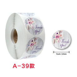 50-500pcs Labels Roll Flower Thank You Stickers 1inch Adhesive Labels Stickers for Gift Decoration Stationery Wrapping Supplies (ONLINE ORDER ONLY)