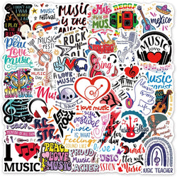 10/30/50PCS Kawaii Rock Stickers Music Retro Band Decal Skateboard Phone Laptop Luggage Bike Notebook Graffiti Sticker Kid Toy (Online Order Only)