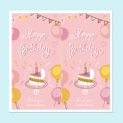 50Pcs/Pack Happy Birthday Stickers Seal Labels 2*4 Inch Cute Kids Gift Decorative Stickers Thank You Package Stickers (ONLINE ORDER ONLY)