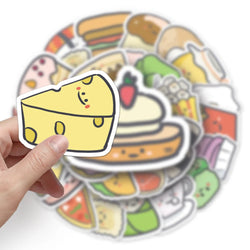 10/50Pcs Cartoon Gourmet Food Graffiti Stickers for Luggage Laptop Skateboard Notebook Stickers Children Toys Wholesale (ONLINE ORDER ONLY)