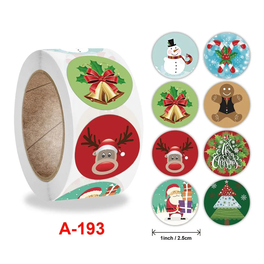 50-500pcs Cartoon Merry Christmas Sticker Santa Claus Tree Paper Label New Year Cute Snowman Stationery Stickers For Kids Gift (ONLINE ORDER ONLY)