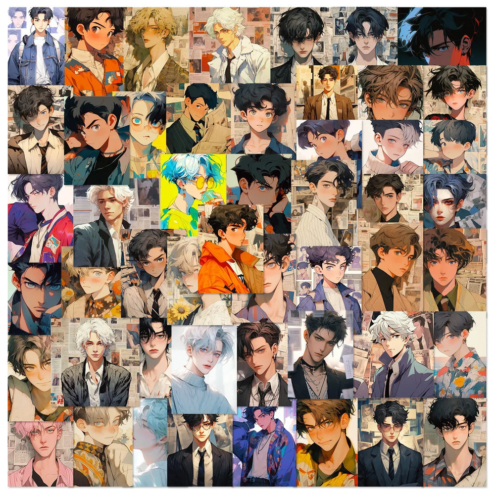 Retro Boy Anime Stickers for Phone Laptop Luggage Skateboard - 10/30/50PCS (ONLINE ORDER ONLY)