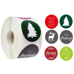 100-500Pcs Merry Christmas Sticker Christmas Party Holiday Decoration Gift Sealing Glue Baking Packaging Sticker Label 1inch (ONLINE ORDER ONLY)