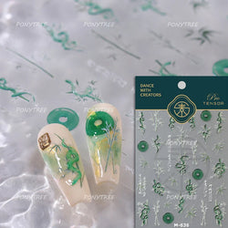 Chic Purple Serpent Flower Winding Snake Elements Shiny Dreamy Animals Self Adhesive Nail Art Sticker Embossment Manicure Decals (ONLINE ORDER ONLY)