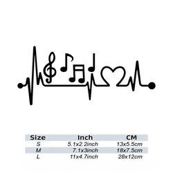 Heartbeat Music  Stickers， Car Styling Decoration Car Accessories Waterproof Vinyl Decal (ONLINE ORDER ONLY)
