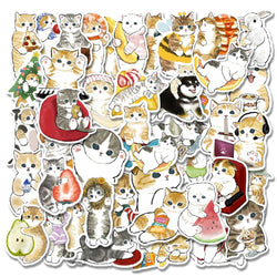 10/30/50PCS Kawaii Cartoon Cat Stickers Funny Cute Decals Decoration For Kids DIY Toys Phone Stationary Guitar Suitcase Sticker (ONLINE ORDER ONLY)