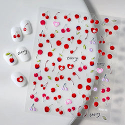 1Pc Summer Nail Art Sticker Lemon Nail Decal Nail Art Supplies Cute Fruit Strawberry Cherry Watermelon Avocado Lemon Nail Design (ONLINE ORDER ONLY)