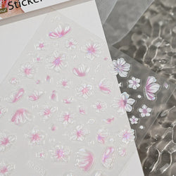 1pcs Pink Christmas Nail Stickers Shiny Shell Light Nail Art Parts Stickers Cute Snowflakes Star Wreath Nail Decorations Decals* (ONLINE ORDER ONLY)