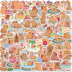 30pcs Cute Capibala Cartoon Graffiti Stickers Decorated Notebook Water Cup Diary Guitar Suitcase DIY Classic Toy Decal (Online Order Only)
