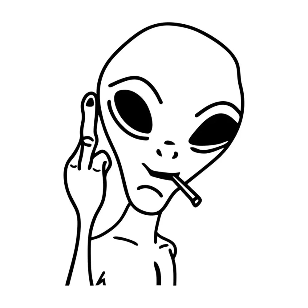 Funny Alien Personality Ufo Car Sticker Vinyl Decal Car Windows Decor (ONLINE ORDER ONLY)