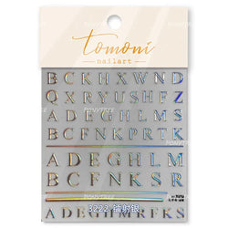 Romantic White Black Capital English Letters Chic Gold Punk Colorful Stamp Word 3D Self Adhesive Nail Art Sticker Manicure Decal (ONLINE ORDER ONLY)