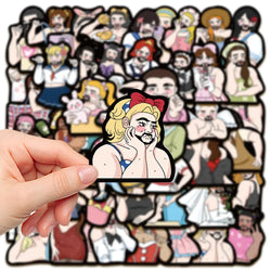 Funny Male Cross-Dressing Cartoon Stickers for Phone Laptop Luggage Skateboard - 10/30/50PCS (ONLINE ORDER ONLY)