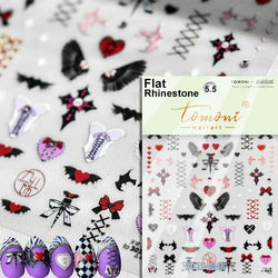 Cat Eye Halloween Terror Spider Cross Rose Love Heart Flower Snake Web Candy Bunny Thrilling Nail Art Stickers Manicure Decals (Online Order Only)