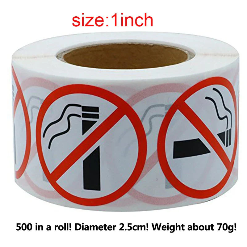 500pcs/roll Danger Sticker Art Paper Funny No Smoking Warning Decal Wholesale Superior Quality (Online Order Only)
