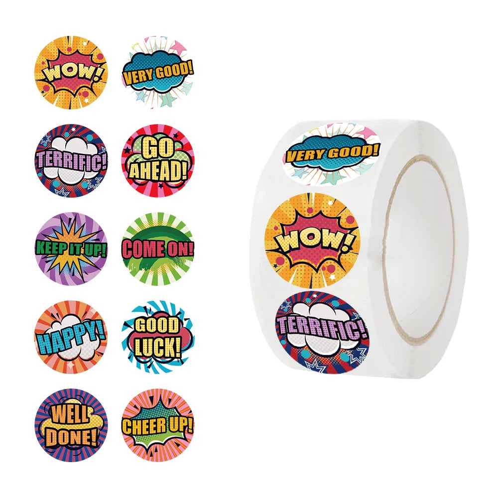 500pcs Teacher Reward Stickers for Kids Children Kindergarten School Encouragement Students Cute Toy Animals Stationery Sticker (ONLINE ORDER ONLY)
