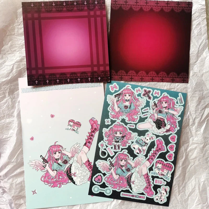 New Cute Cool Sweet Maid Girl Stickers Diary Scrapbooking DIY Album Decoration Sticker Aesthetic Personalized Kawaii Stationery (ONLINE ORDER ONLY)