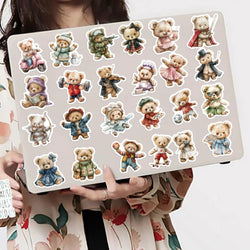 55Pcs Cute Teddy Bear Stickers Decoration for Laptop Cup Phone Case Helmet Luggage Cartoon Creative DIY Waterproof Vinyl Sticker (ONLINE ORDER ONLY)