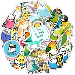 Kawaii Cute Cartoon Parrot Bird DIY Toy Gift Decal Decorative Graffiti Stickers for Phone Luggage Laptop Scrapbook Waterproof (ONLINE ORDER ONLY)