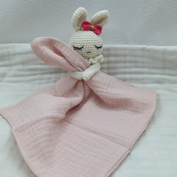 Baby Bib with Sleeping Animals Rattle (ONLINE ORDER ONLY)