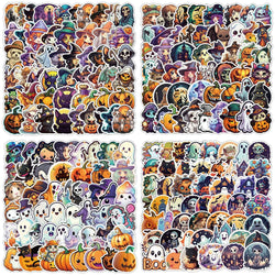 10/50/100/200pcs Cute Cartoon Horror Hallowmas Graffiti Stickers Decals Skateboard Laptop Phone Car Waterproof Sticker Kids Toys (ONLINE ORDER ONLY)