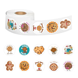 100-500pcs Cartoon Cookies Stickers for Yummy Dessert Sticker for Stationery Scrapbook Phone Art Bakery Sealed Label Decal (Online Order Only)