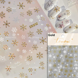 Shiny Pink Silver Hot Stamping Snow Adhesive Nail Art Sticker Snowflake Rhinestone Manicure Decal Nail Supplies for Professional (Online Order Only)