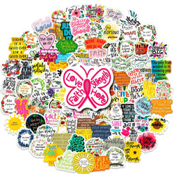 50/100PCS Motivational Phrases Hope Sticker Inspirational Life Quotes DIY Laptop Study Room Scrapbooking Graffiti Decal Stickers (ONLINE ORDER ONLY)
