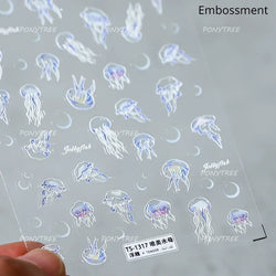 Marine Shell Starfish Ocean Elements Pearl Star Fishing Net Colourful Underwater Organisms 5D Nail Art Stickers Manicure Decals (Online Order Only)