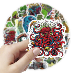 10/30/50PCS Funny Horror Liquid Monster Stickers Cool Graffiti Decoration DIY Skateboard Scrapbook Phone Laptop Car Decals Toys (ONLINE ORDER ONLY)