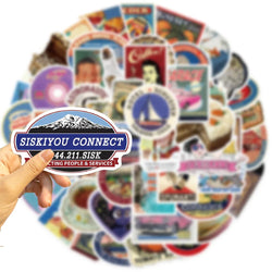 50pcs Cool Vintage Stickers Retro Decal For Skateboard Laptop Phone Bike Car Funny Waterproof Sticker Kids Classic Toys (Online Order Only)