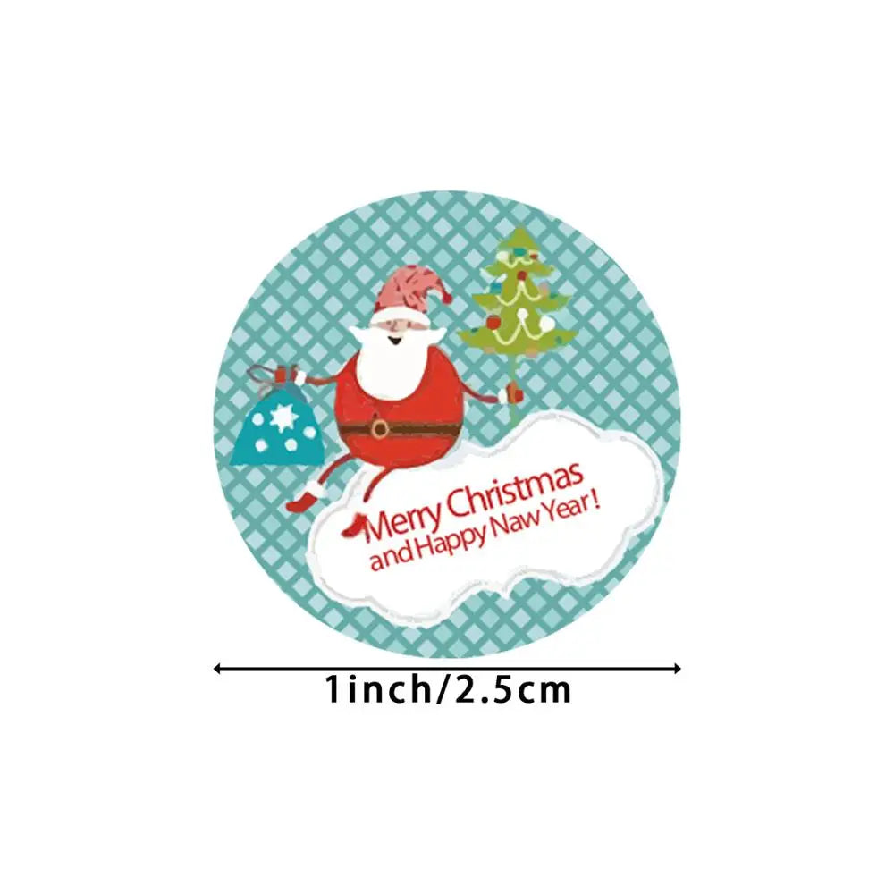 100-500pcs Merry Christmas DIY Handmade Sticker Package Thank You Label Sealing Stickers Party Festive Decor Supplies Children (ONLINE ORDER ONLY)