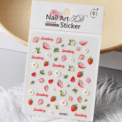 1Pc Summer Nail Art Sticker Lemon Nail Decal Nail Art Supplies Cute Fruit Strawberry Cherry Watermelon Avocado Lemon Nail Design (ONLINE ORDER ONLY)