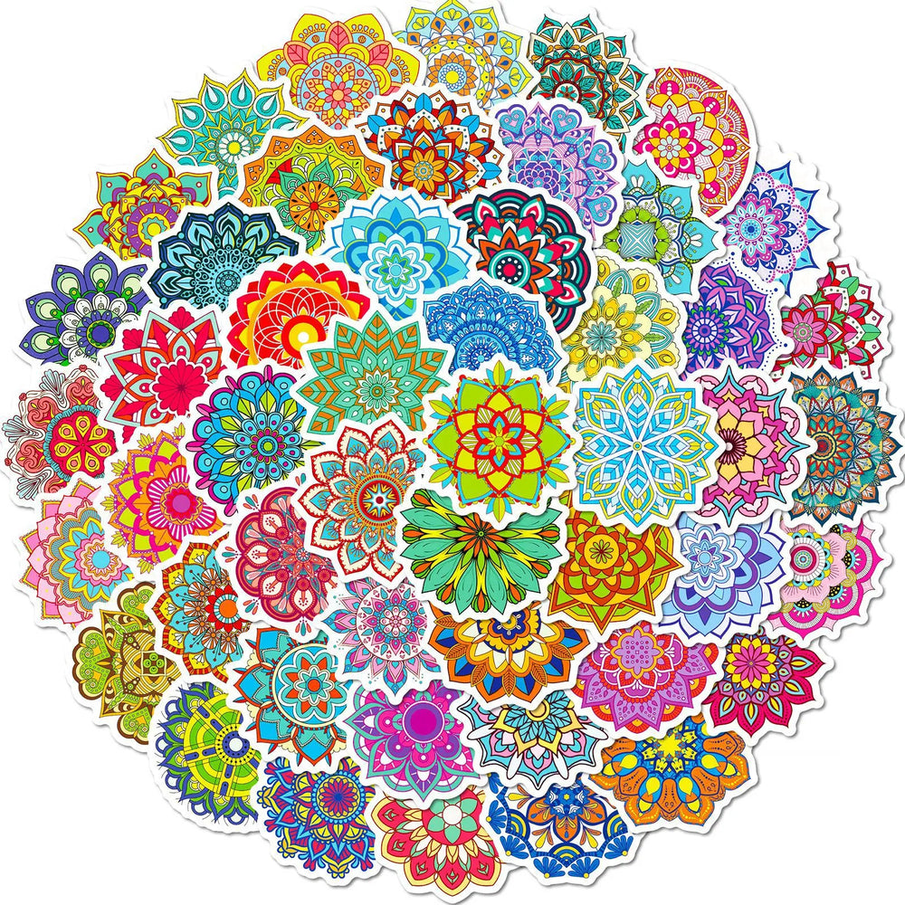 Aesthetic Datura Mandala Stickers for DIY Scrapbooking, Phone, Laptop, Suitcase, Water Bottle (Online Order Only)