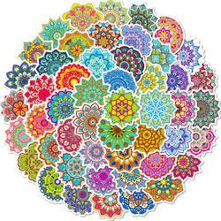 Aesthetic Datura Mandala Stickers for DIY Scrapbooking, Phone, Laptop, Suitcase, Water Bottle (Online Order Only)