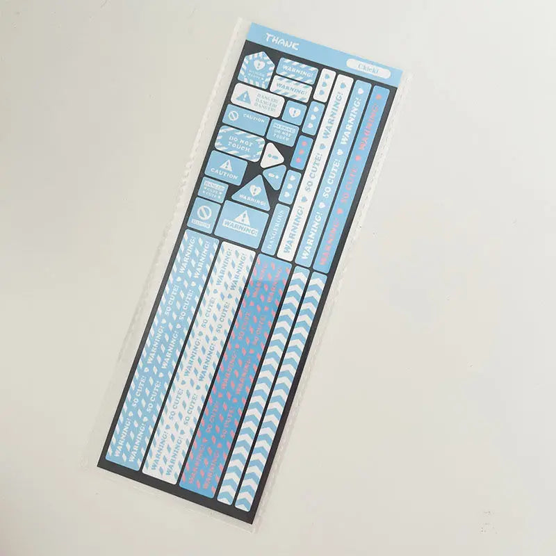 Korean Ins Cool Warning Strip Sticker Diary Hand Account Idol Card DIY Album Decoration Scrapbooking Stickers Kawaii Stationery (Online Order Only)