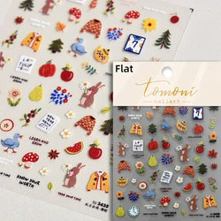 Charming Sunflower Rabbit Pumpkin Squirrel Pinecone Deciduous Produce Good Harvests Cookie Nail Art Sticker Decoration Decals (ONLINE ORDER ONLY)