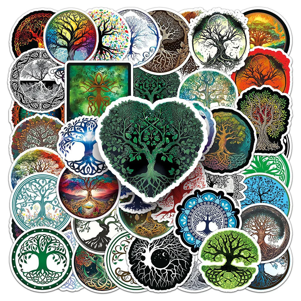 Totem Tree of Life Cartoon Stickers for Phone Laptop Luggage Skateboard Decals (ONLINE ORDER ONLY)