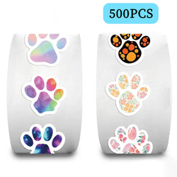 100-500pcs Creative Dog Paw Stickers Children Learning Reward Stationery Sticker Fashion Office School Decoration Seal Stickers (ONLINE ORDER ONLY)