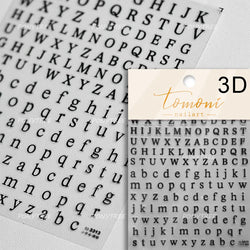 Romantic White Black Capital English Letters Chic Gold Punk Colorful Stamp Word 3D Self Adhesive Nail Art Sticker Manicure Decal (ONLINE ORDER ONLY)